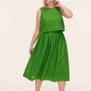 kate spade Green Eyelet Skirt and shirt combo